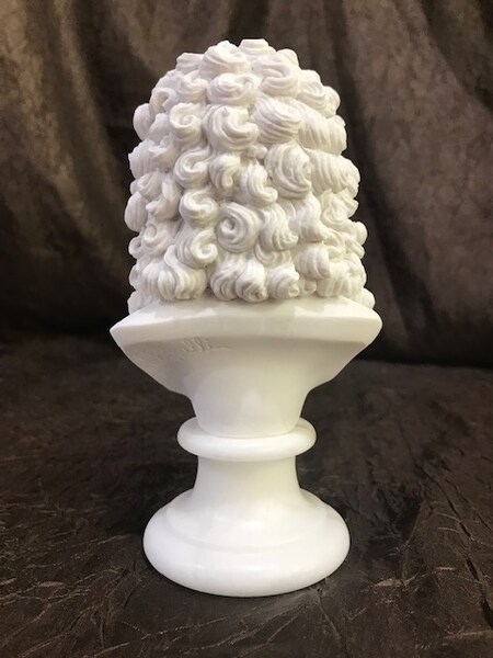 Sir Isaac Newton bust portraiture statue back view Head Hair